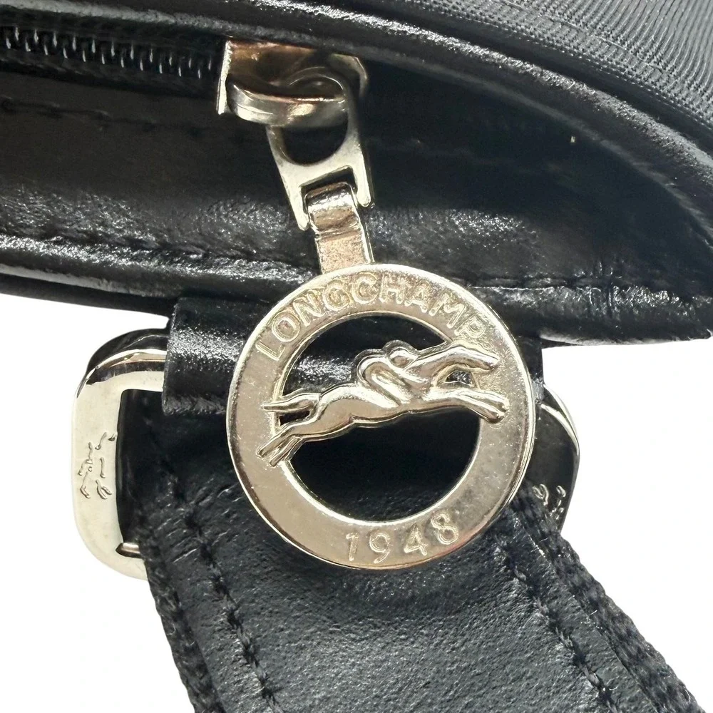 Vintage Longchamp Le Pliage "Déposé" Crossbody / Shoulder Bag Black Nylon France - Picture 6 of 13